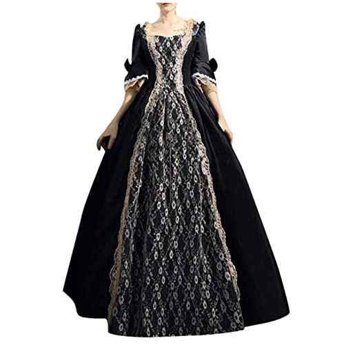 Beichwtd Renaissance Kleid Viktorianisches Cosplay Prinzessin Kleider Mittelalter Kleidung Medieval Dress Piratenkostüm Wikinger Kleidunger Gothic Halloween Kostüm Corsagenkleid Große Größen von Beichwtd