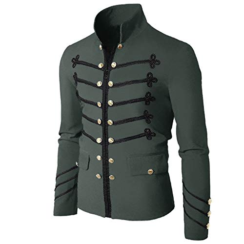 Beichwtd Steampunk Herren Kostüm Halloween Piraten Vampir Cosplay Renaissance Hof Stickerei Mantel Karneval Smoking Party Kleidung Viktorianisches Gehrock Mittelalter Jacke Retro Gothic Frack Mantel von Beichwtd