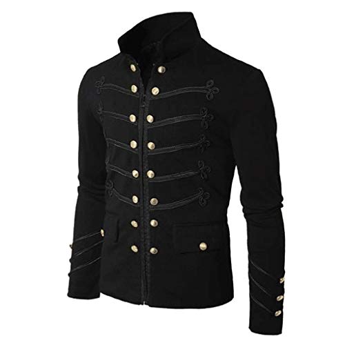 Beichwtd Steampunk Herren Kostüm Halloween Piraten Vampir Cosplay Renaissance Hof Stickerei Mantel Karneval Smoking Party Kleidung Viktorianisches Gehrock Mittelalter Jacke Retro Gothic Frack Mantel von Beichwtd