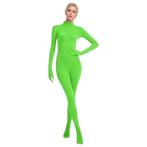 Clown Kostüm Damen, Faschingskostüme Dame, Karneval Kostüm Männer, Erwachsene Open Face Zentai Cosplay Jumpsuit Ganzkörperanzug Orange Tight Bodysuit Kostüm für Party Halloween Weihnachten Unisex von Beichwtd