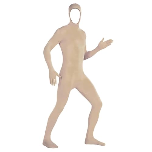 Faschingskostüme, Faschingskostüme Dame, Karneval Kostüm Männer, Erwachsene Open Face Zentai Cosplay Jumpsuit Ganzkörperanzug Orange Tight Bodysuit Kostüm für Party Halloween Weihnachten Unisex von Beichwtd