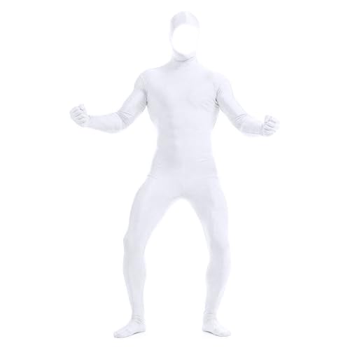 Faschingskostüme Männer, Faschingskostüme Dame, Karneval Kostüm Männer, Erwachsene Open Face Zentai Cosplay Jumpsuit Ganzkörperanzug Orange Tight Bodysuit Kostüm für Party Halloween Weihnachten Unisex von Beichwtd