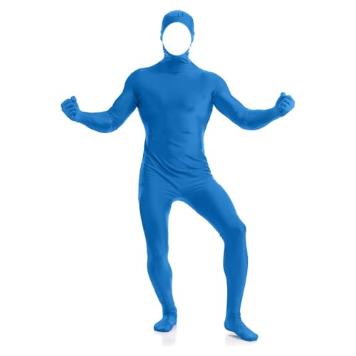 Faschingskostüme Männer, Faschingskostüme Dame, Karneval Kostüm Männer, Erwachsene Open Face Zentai Cosplay Jumpsuit Ganzkörperanzug Orange Tight Bodysuit Kostüm für Party Halloween Weihnachten Unisex von Beichwtd