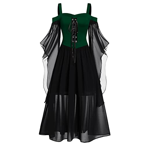 Mittelalter Kostüm Damen Viktorianisches Kleid Halloween Kleidung Corsagenkleid Renaissance Piratenkostüm Gothic Kleid Wikinger Kleidunger Cosplay Medieval Dress Große Größen Prinzessin Kleider von Beichwtd