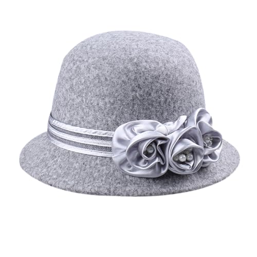 Beimus Fedoras Hut für Cosplay Partys Elegante Kamelie Blume Hut Erwachsene Karneval Party Hut Flapper Kopf Zubehör von Beimus