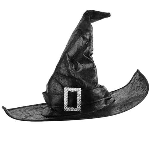 Beimus Halloween Hexenhut Schwarz Spitzer Zauberer Hut Hexenkostüm Zubehör Halloween Dress Up Hut Jungen Mädchen Kostüm von Beimus