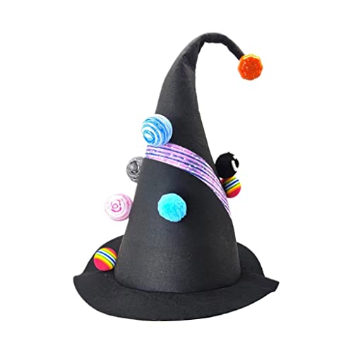 Beimus Schwarzer Halloween Schirmmütze Hexenhut mit Cartoon Planet Modell Herren Damen Party Kopfbedeckung Cosplay Hut Festivals Party Requisiten von Beimus