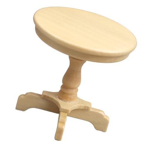 Puppenhäuser Dekoration Zubehör 1:12 Maßstab Puppenhäuser Miniaturmöbel Vintage Minis Holz Runder Beistelltisch Geschenke von Beimus