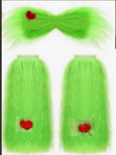 Beipegin Kostümzubehör Großes Monster für Damen, grün, Weihnachtsmann-Kostüm, grüne Gamaschen aus Kunsthaar, Handschuhe, Weihnachtsmann-Kostüm für Weihnachtsfeier Beipegin Kostümzubehör Großes Monster für Damen, grün, Weihnachtsmann-Kostüm, grüne Gamaschen aus Kunsthaar, Handschuhe, Weihnachtsmann-Kostüm für Weihnachtsfeier von Beipegin
