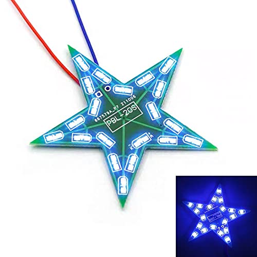 BeisDirect Fünfzackiger Stern Atemlicht DIY-Bausatz, PCB DC 4-6V Rot Grün Blau Gradient LED Licht für Weihnachtsdekoration Kinder Geschenk Studenten Löten Lernen DIY Elektronik-Kit (Blau) von BeisDirect