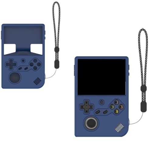 BeisDirect Silikon-Schutzhülle für ANBERNIC RG40XXV Handheld-Spielkonsole, weiche Hülle, Schutzhülle, Fallschutz, Silikonhülle mit Umhängeband, Blau von BeisDirect