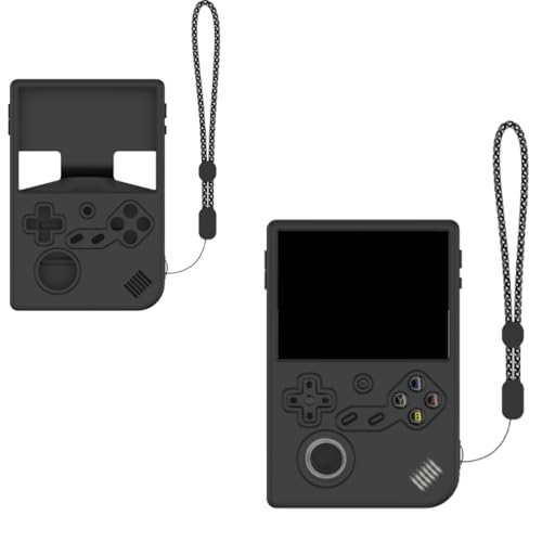 BeisDirect Silikon-Schutzhülle für ANBERNIC RG40XXV Handheld-Spielkonsole, weiche Hülle, Schutzhülle, Fallschutz, Silikonhülle mit Umhängeband, Schwarz von BeisDirect