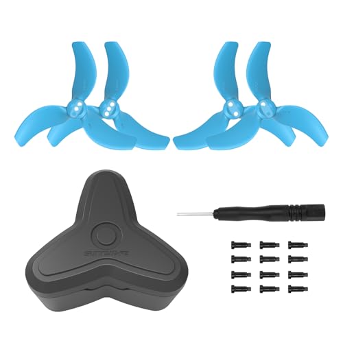 Propeller für DJI Avata 2 Ersatz-Stützblätter, Zubehör für DJI Avata 2 Drohnenzubehör, exklusive Schrauben und Schraubendreher, 4 Stück + 1 Stück Propeller-Aufbewahrungskoffer (blaues Set) von BeisDirect