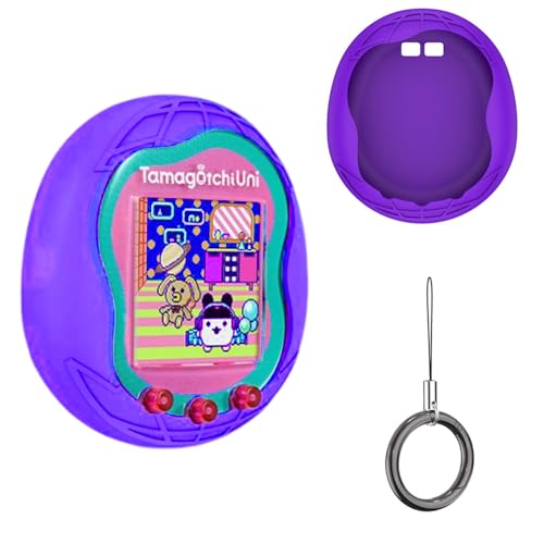 Silikonhülle, kompatibel mit Tamagotchi Uni Virtual Pet Machine (2023), Schutzhülle für Tamagotchi Uni mit Finger-Schlüsselband, Violett von BeisDirect