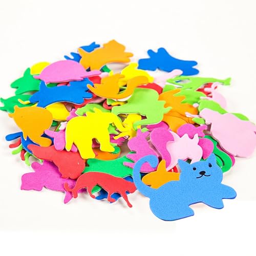 Beiyan Sticker Tiere,120 Stücke Moosgummi Tiere Selbstklebend für DIY Handwerk, Lustige Tiermuster, Lernende Tiere Im Spiel, Aufkleber Kinder Set von Beiyan