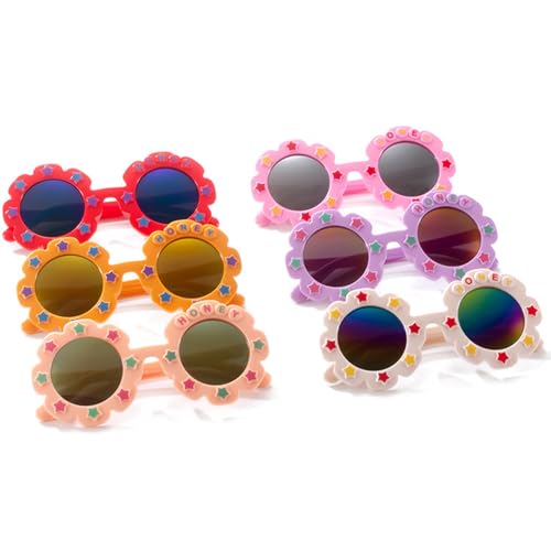Bekecidi 6-teiliges Mädchen-Sonnenbrillen-Set mit Blumen- und Buchstaben-Dekorationen, niedliches Accessoire für den Alltag, perfekt für Partys, Strandtage und Geburtstagsgeschenke, mehrfarbig Bekecidi 6-teiliges Mädchen-Sonnenbrillen-Set mit Blumen- und Buchstaben-Dekorationen, niedliches Accessoire für den Alltag, perfekt für Partys, Strandtage und Geburtstagsgeschenke, mehrfarbig von Bekecidi