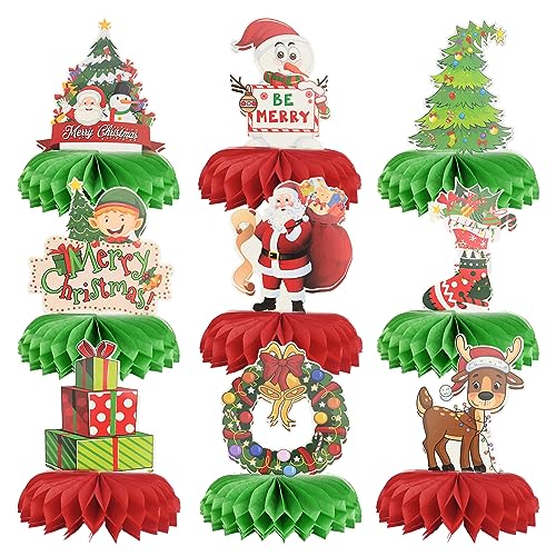 Bekecidi 9 Stück Weihnachts Waben Mittelstücke, Rot Grüne Weihnachts Waben Tischaufsätze aus Papier, Weihnachtsdekorationen, Wabenbälle für Weihnachtsfeier Dekorationen im Innen und Außenbereich Bekecidi 9 Stück Weihnachts Waben Mittelstücke, Rot Grüne Weihnachts Waben Tischaufsätze aus Papier, Weihnachtsdekorationen, Wabenbälle für Weihnachtsfeier Dekorationen im Innen und Außenbereich von Bekecidi