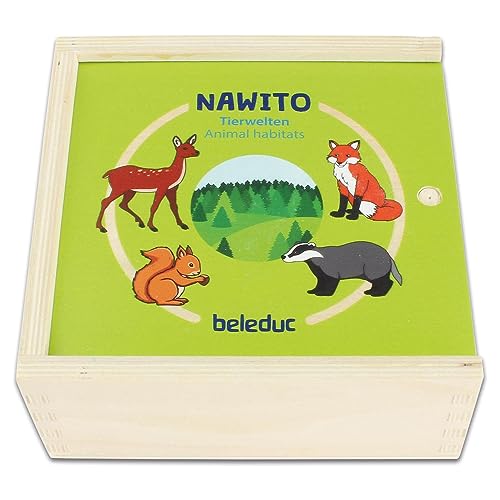 beleduc - NAWITO rundes Puzzle "Tierwelten" - Puzzles Tiere Lebensräume von Beleduc