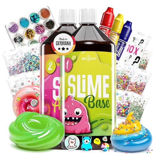 Belissia XXL Kinder Spiel-Schleim zum selbermachen. Mystery Set für 2KG fertigen Slime. Ideale Geschenkidee für Kinder ab 3 Jahre von Belissia