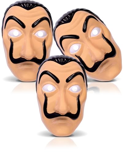 Bella Dox Unisex Erwachsene Gelddieb Exzenter Künstler Maske Bankräuber Dali Masken Halloween Cosplay Verkleidung Kostüm (3) von Bella Dox