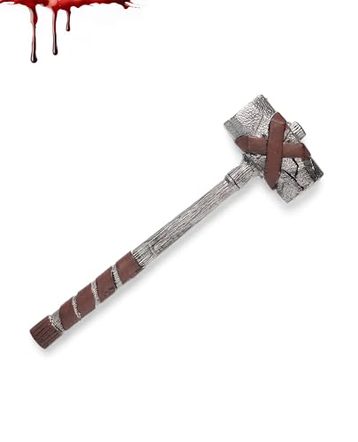 Halloween Kunststoff Prop Waffen Verkleidung Zubehör Gefälschte Blutige Spielzeuge Machete Slasher Messer Hackmesser Hackbeil Axt für Halloween Zombie Metzger Cosplay Requisiten (Krieger von Bella Dox