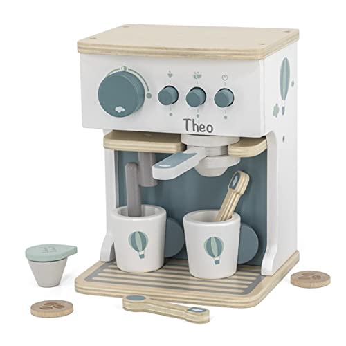 Babygeschenk zum 1. Geburtstag Junge - Holzspielzeug Holz Espresso Kaffeemaschine mint | Label-Label | Personalisiert mit Name von BellasTraum