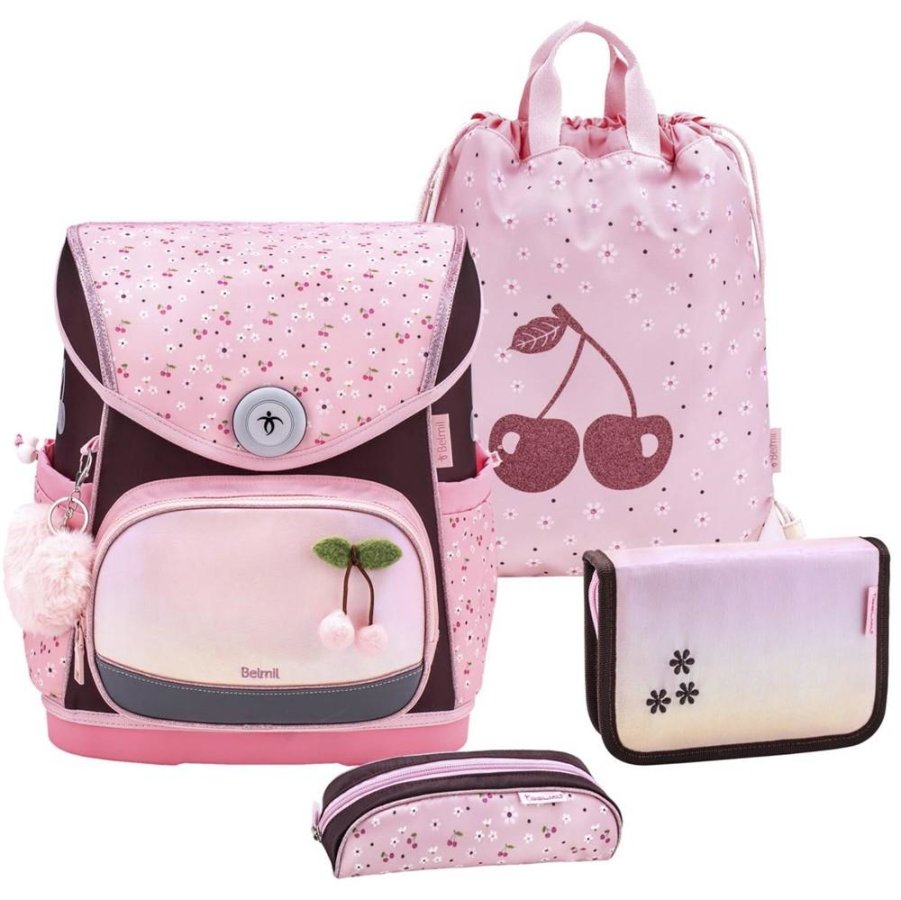 Belmil Premium Schulranzen Set Compact Plus CHERRY BLOSSOM von Belmil