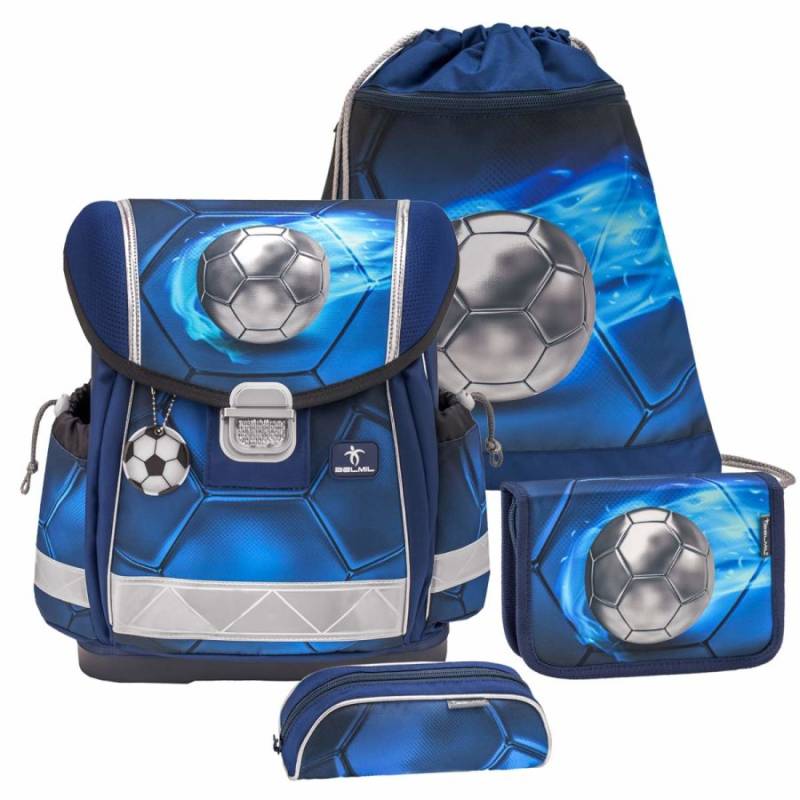 Belmil Schulranzen Set Jungen Football 4 (Motiv: Fußball) "Classy", ab 1.Klasse Grundschule von Belmil