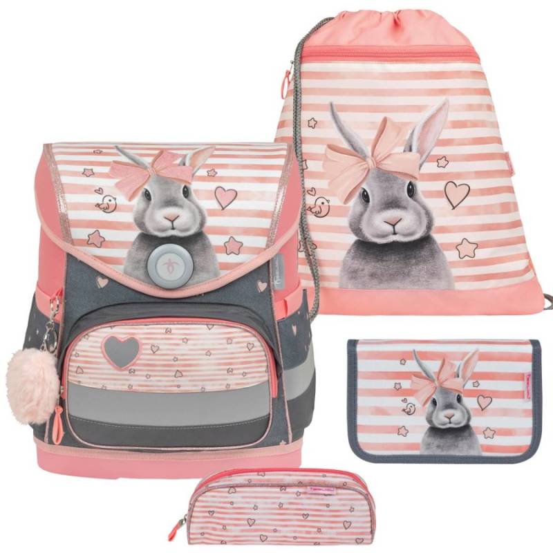 Belmil Schulranzen Set COMPACT 2024 Little Bunnies für Mädchen ab 1. Klasse von Belmil