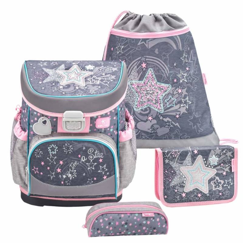 Belmil Schulranzen Set MINI FIT Shine Like a Star (Motiv: Sterne) für Mädchen von Belmil