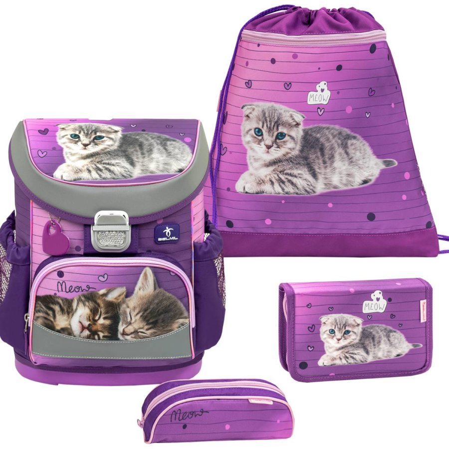 Belmil Schulranzen Set MINI FIT Little Caty (Motiv: Katze) für Mädchen von Belmil