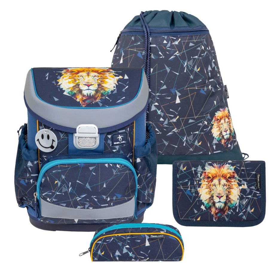 Schulranzen Set MINI FIT 4tlg. geometrischer Löwe "Lion" für Jungen BELMIL von Belmil