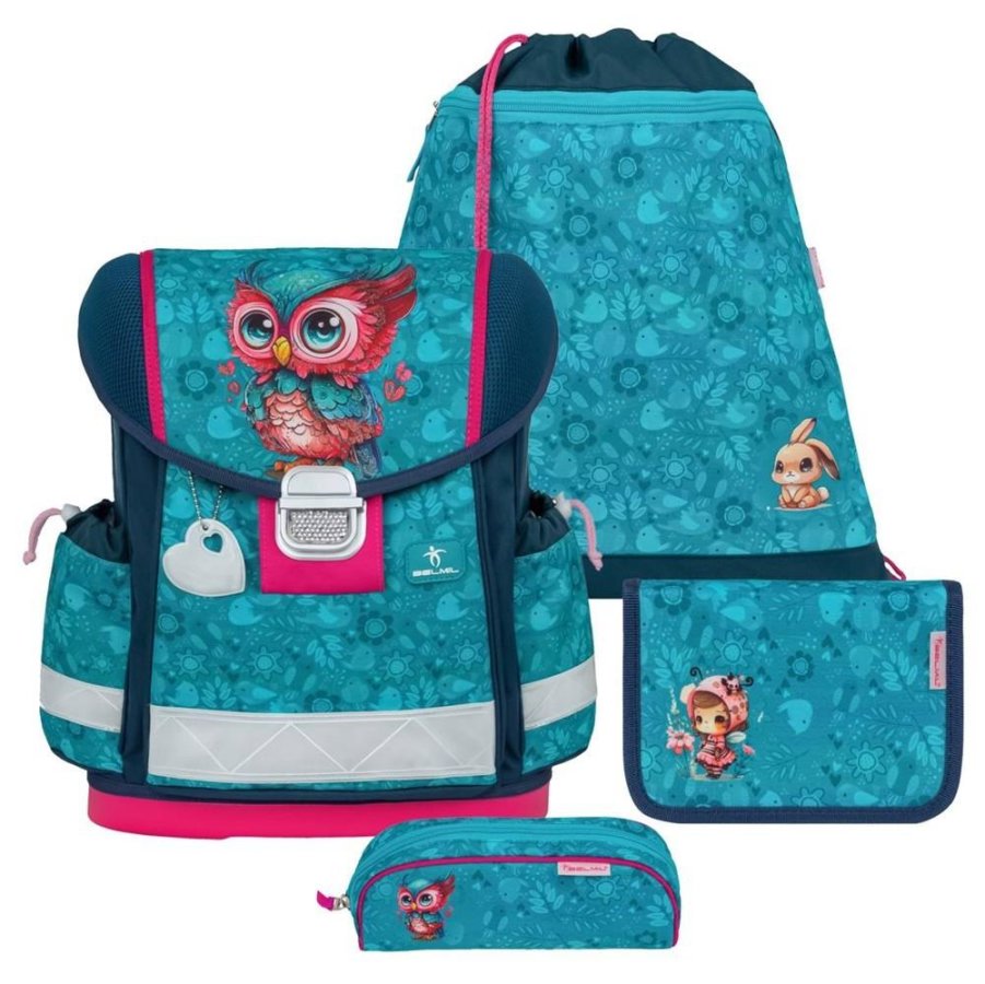 Belmil Schulranzen Set Mädchen Cute Owl (Motiv: kleine Eule) "Classy", ab 1.Klasse Grundschule von Belmil