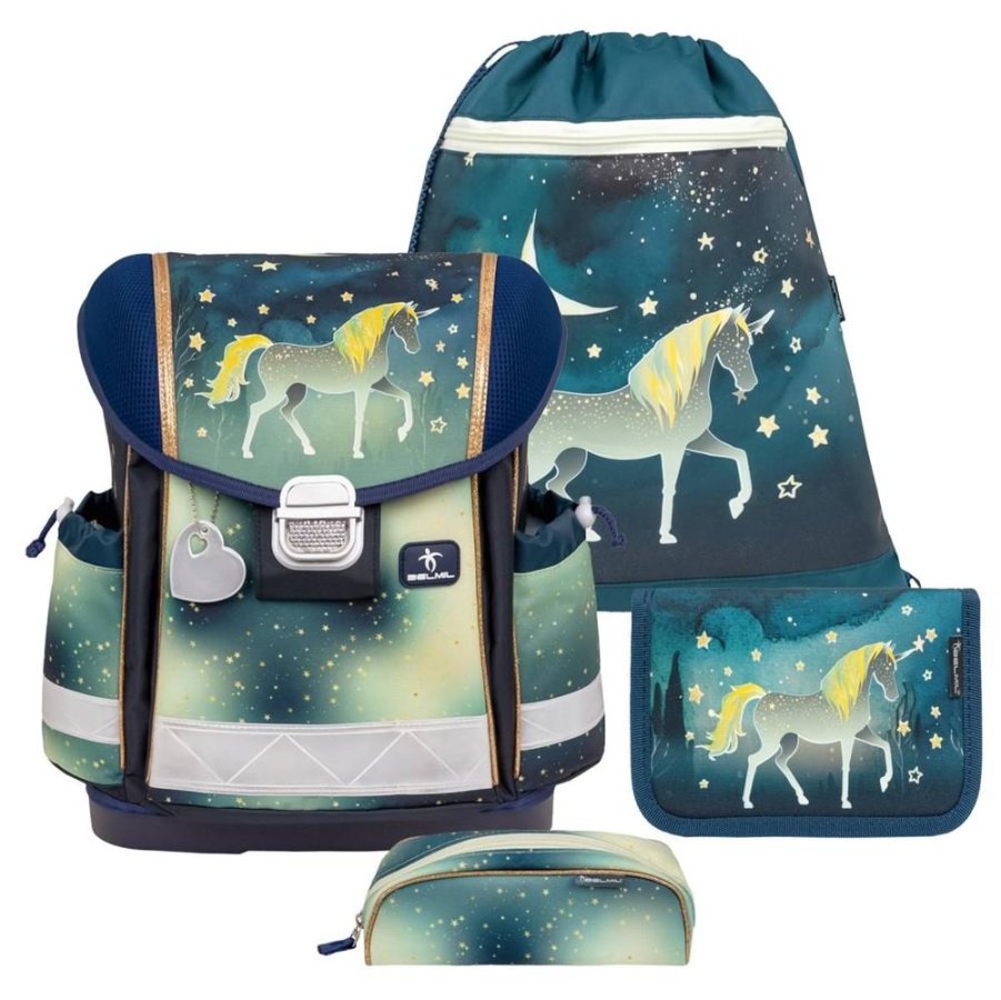 Belmil Schulranzen Set Mädchen Sparkeling Unicorn (Motiv: Einhorn) "Classy", ab 1.Klasse Grundschule von Belmil