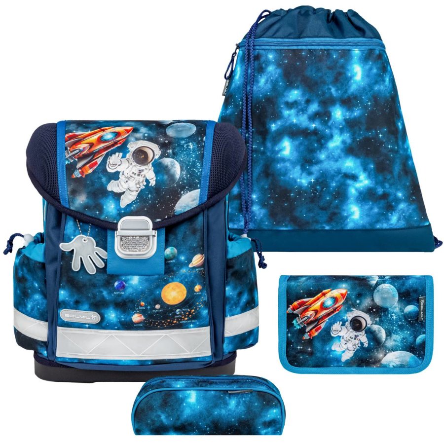 Schulranzen Set CLASSY 4tlg für Mädchen und Jungen Infinity Space von Belmil