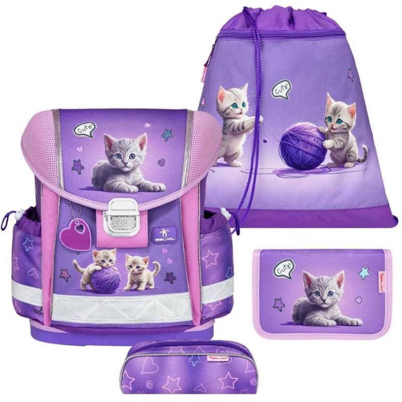 Belmil Schulranzen Set Mädchen Little Kittens (Motiv: Kätzchen) "Classy", ab 1.Klasse Grundschule von Belmil