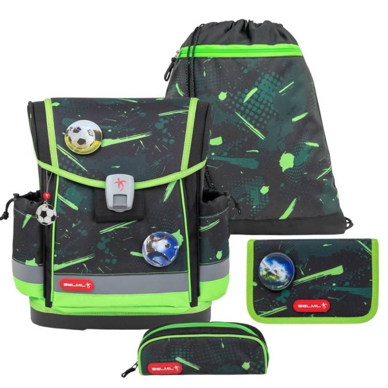 Schulranzen Set CLASSY PLUS 4tlg "Neon Sport" für Jungen BELMIL von Belmil