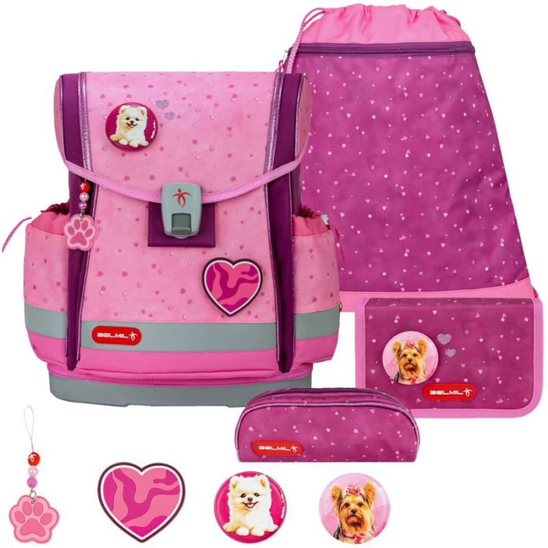 Schulranzen-Set CLASSY-PLUS mit PATCH 5tlg Rosie Hearts von Belmil