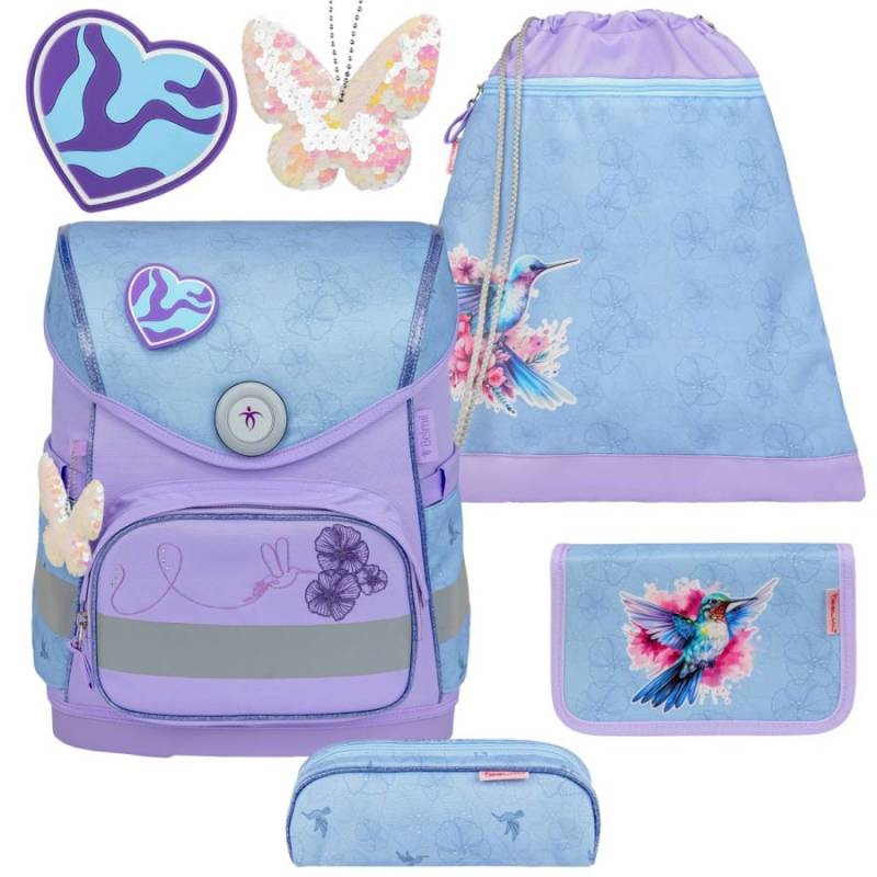 Schulranzen Set COMPACT mit PATCH 5tlg Tropical Hummingbird von Belmil