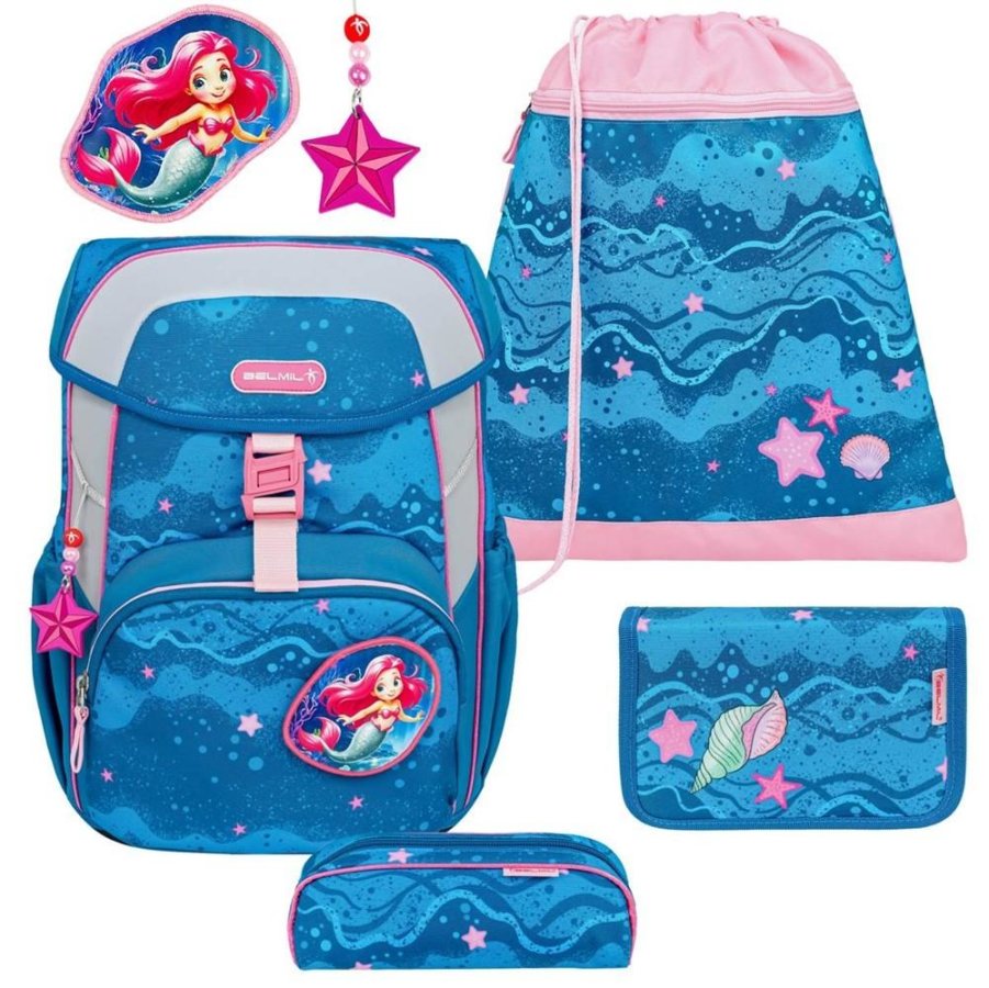 Schulranzen-Set MAXI mit Patch 5tlg Meerjungfrau "Mermaid" von Belmil