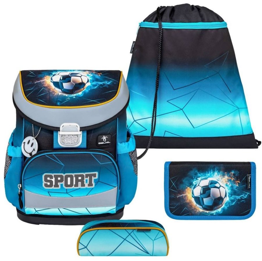 Schulranzen Set MINI FIT 4tlg. für kleinere Kinder Fire Football von Belmil