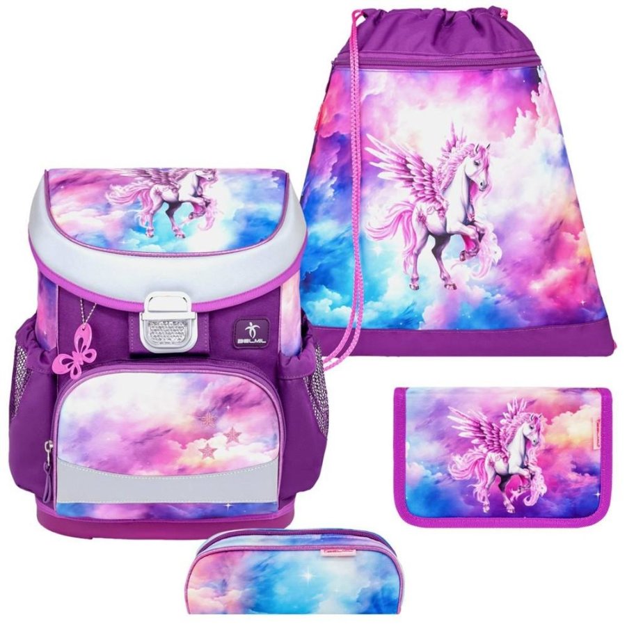 Belmil Schulranzen Set Mädchen Pegasus (Motiv: Pferd) "Mini Fit" für kleinere Kinder, ab 1.Klasse Grundschule von Belmil