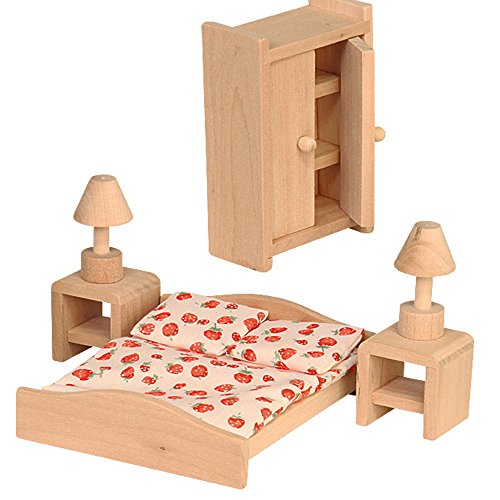 beluga Spielwaren 70116 Puppenhausmöbel Schlafzimmer, Multicolour von Beluga