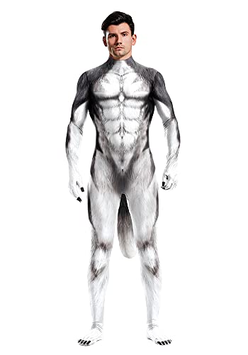 Bemeiren Zentai Body für Herren, Tierdruck, Cosplay, Catsuit, Spandex, Ganzkörper-Overall, Kostüme von Bemeiren