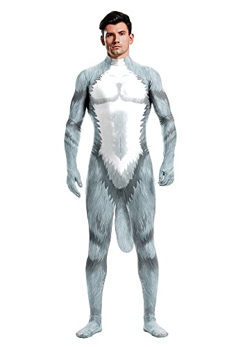 Cosplay Zentai Body 3D gedruckt Tier Herren Langarm Halloween Party Ganzkörper Catsuit Kostüm (Werwolf, Small) von Bemeiren