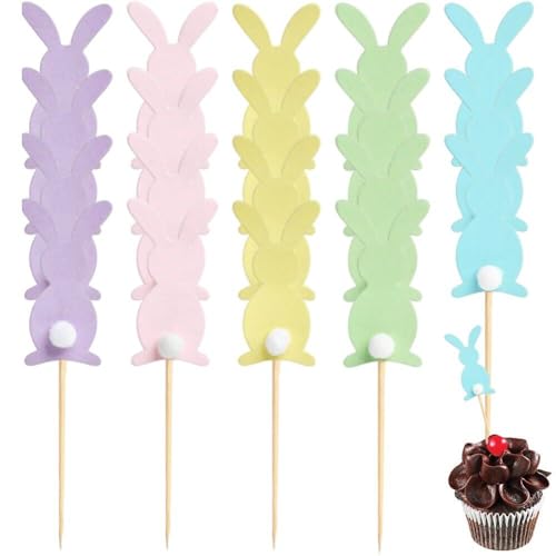 20 Stück Ostern Cupcake Topper Kaninchen Kuchen Topper Für Party Supplies Diy Ostern Party Dekorationen von Bemvp