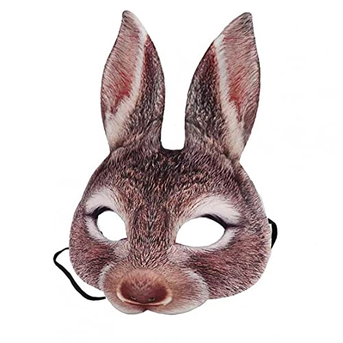 Bemvp Osterhase Maske Simulation Kaninchen Augenmaske Langen Ohren Halbgesicht Maske Kostüm Für Karneval Geburtstag Halloween Cosplay von Bemvp