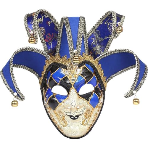 Bemvp Venezianische Maskerade-maske, Vollgesichtsnarrmaske, Karnevalskostüm, Cosplay, Anziehzubehör Für Herren, Performance-party von Bemvp