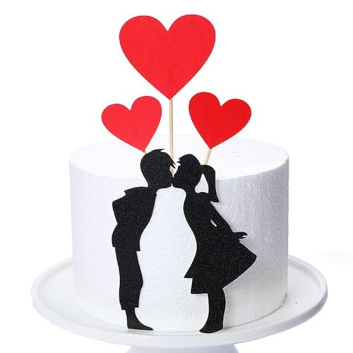 Cartoon Liebhaber Paar Kuchen Topper Valentinstag Hochzeit Party Dekorationen Cupcake Dekore Herzen Verlobung Geschenke Dekor von Bemvp