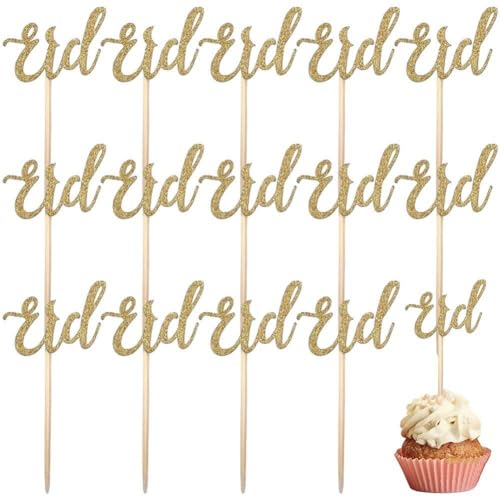 Eid Mubarak Kuchendeckel Gold Glitzer Ramadan Cupcake Topper Eid -fitr Dessert Dekor Für Islam Muslim Eid Party Supplies von Bemvp